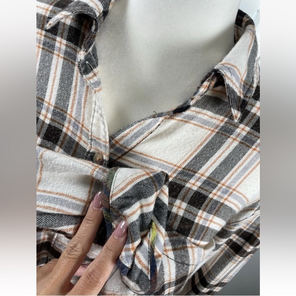 BDG Urban Outfitters Robbie Spliced Flannel Shirt Womens Small Plaid Oversized S - Picture 8 of 15